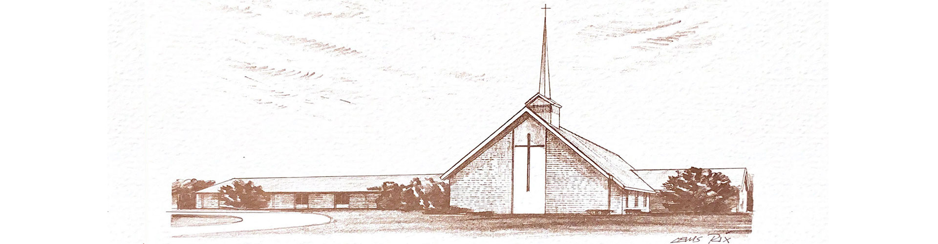 Postcard with a sketch of the Port Byron First United Methodist Church building